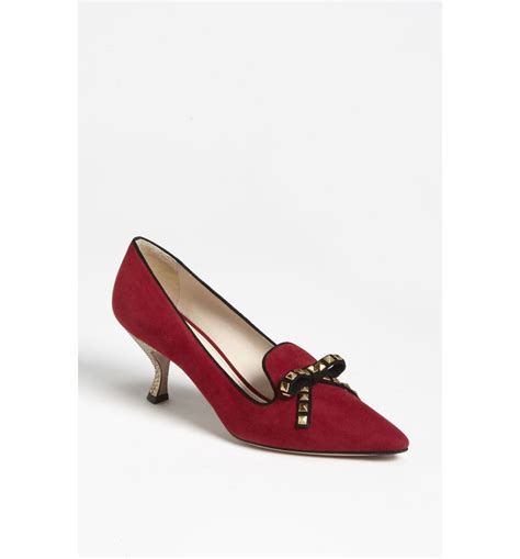 prada suede bow pumps|Prada ankle pumps.